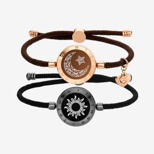 Pulseras de vibración inteligente Sun&moon con cuerda de Milán (negro + marrón)
