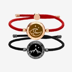 Pulseras de vibración inteligentes Mountain&Sea con cuerdas de Milán (negro + rojo)