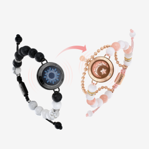 Pulseras Sun & Moon Touch con cuentas fantasmales (negro + oro rosa)